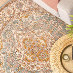 Round Vintage Rug - Thirza Medallion Light Blue/Multicolour