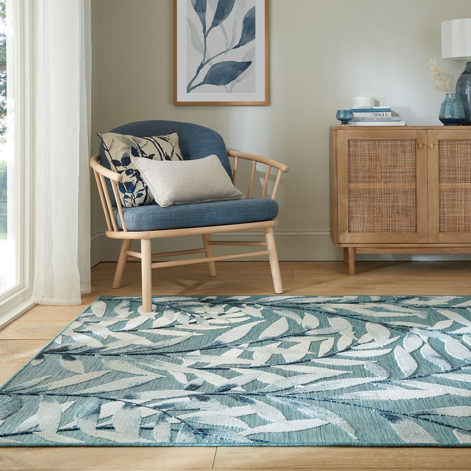 In- & Outdoor rug - Plazo Willow Blue