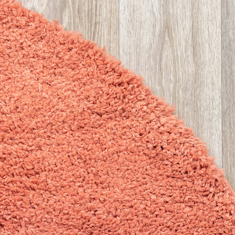 Round High-Pile Rug - Lofty Peach Pink