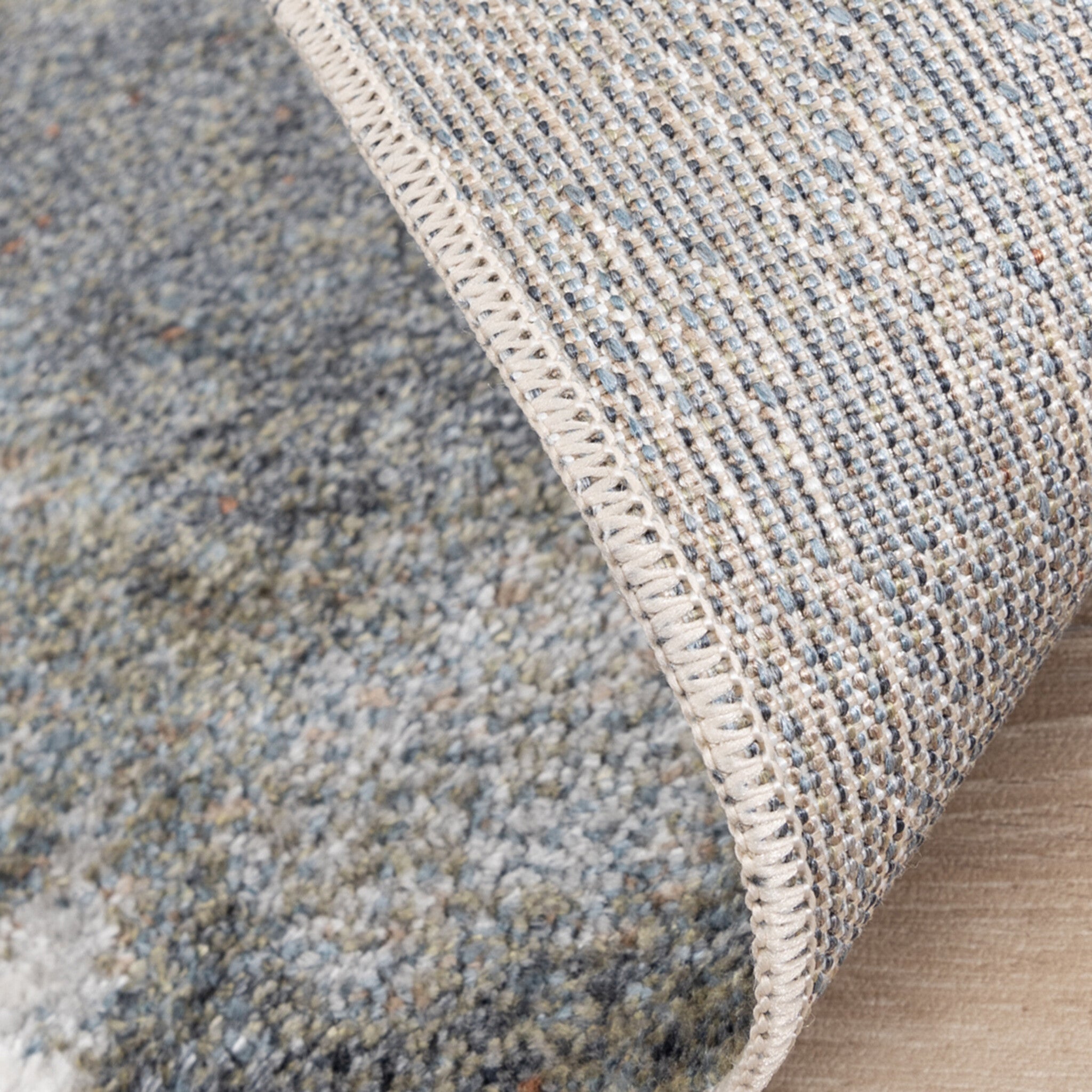 Round washable rug - Misha Lines Cream/Grey