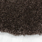 Round High-Pile Floor Rug - Fuzzy Brown
