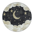 Round Children's Floor Rug - Fleurtje Moon Yellow