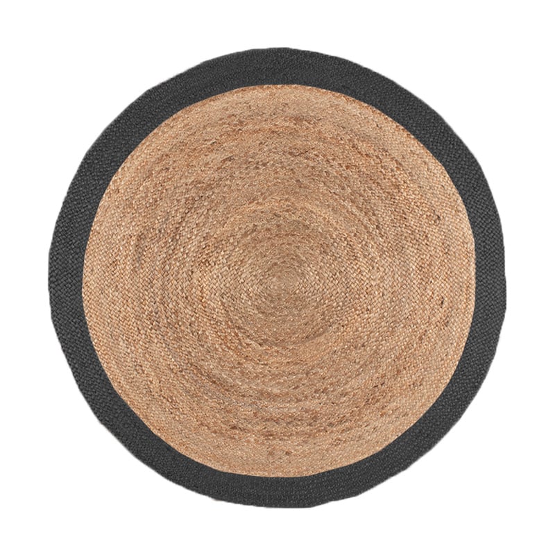 Jute Rug - Fair Round Natural/Black
