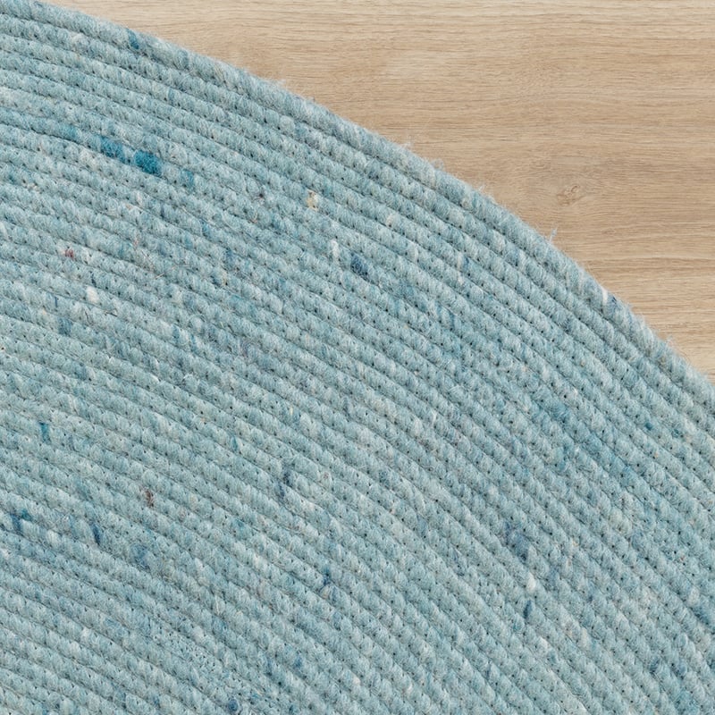Round Wool Rug - Wise Blue