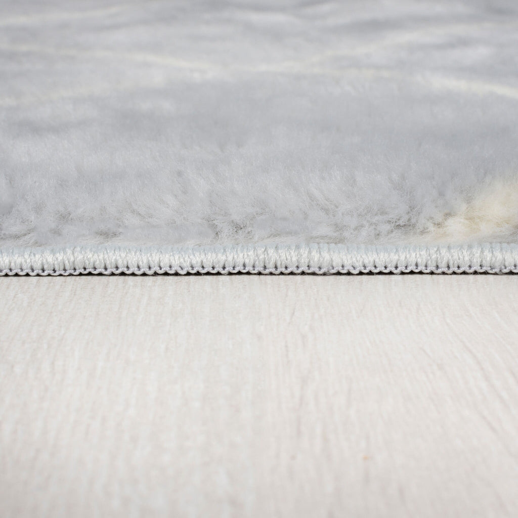 Washable Berber Floor Rug - Furo Alisha Grey/White