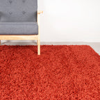 High Pile Rug - Solid Red