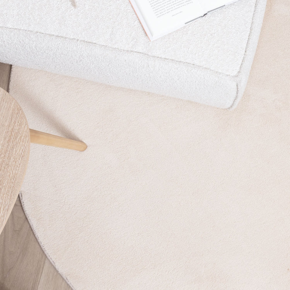 Round Washable Rug - Vivid Beige