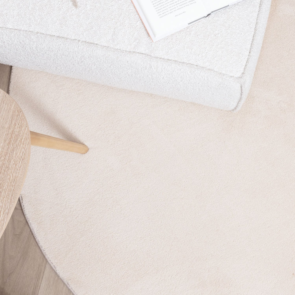 Round Washable Rug - Vivid Beige