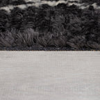Berber floor rug - Aisho Zigzag Black
