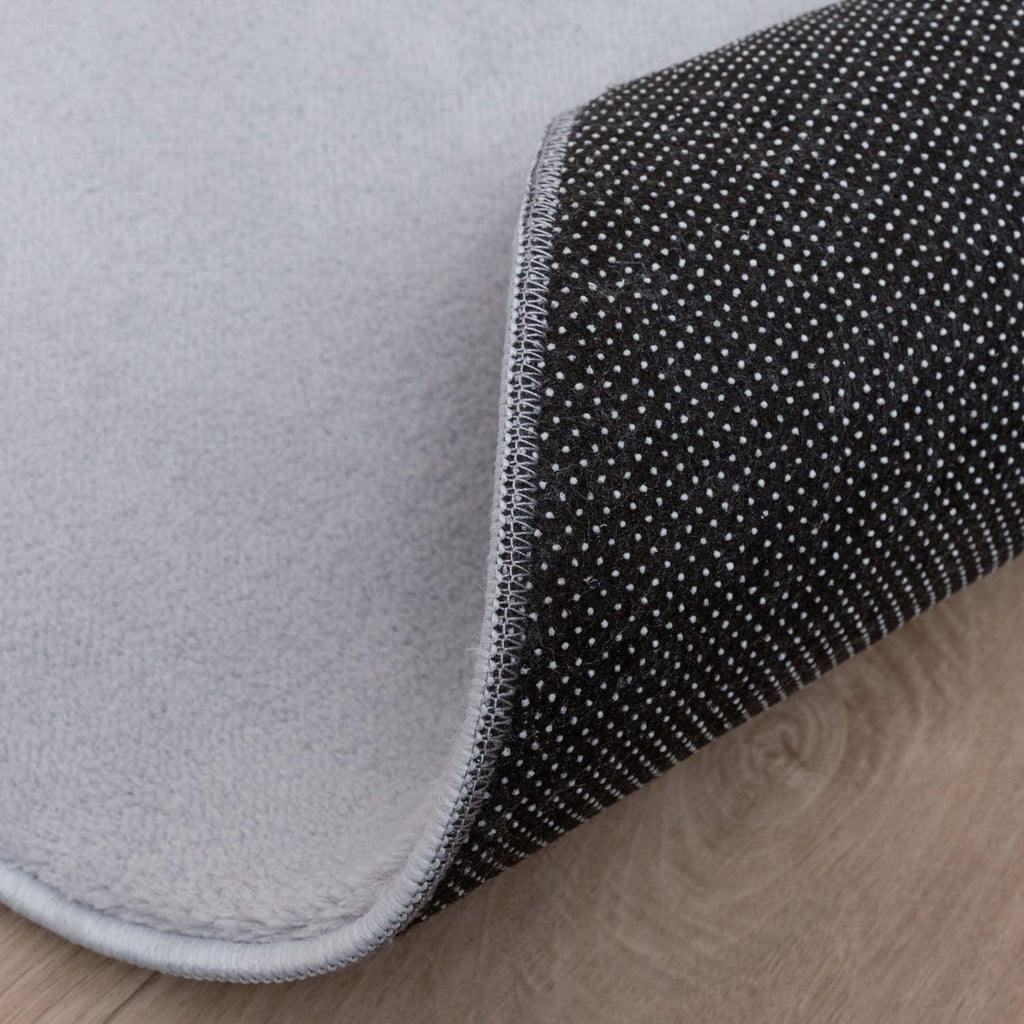 Round Washable Rug - Vivid Grey