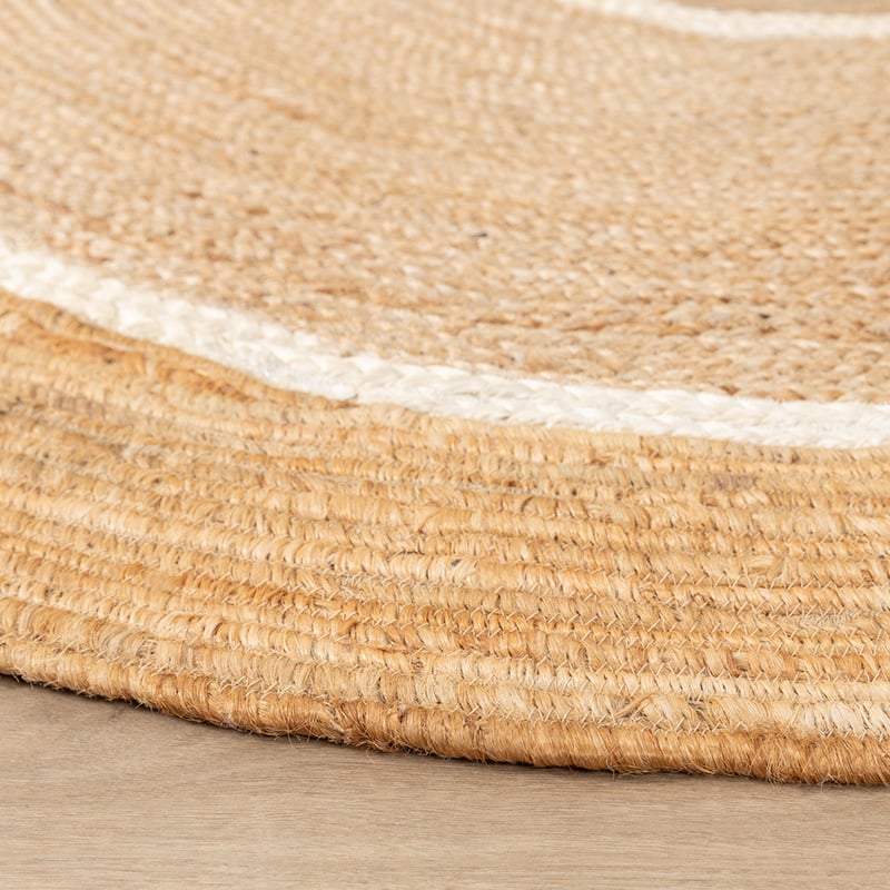 Round Jute Rug - Mirai Circle White/Natural