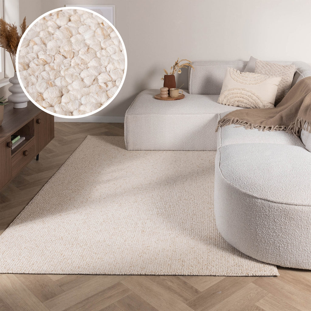 Washable Rug - Bruno Cream/White