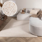 Washable Rug - Bruno Cream/White