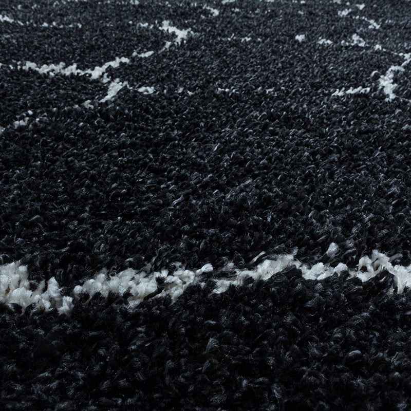 Round Berber Floor Rug - Agadir Circle Anthracite/Cream