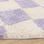 Round Retro Rug - Gambit Lilac/White