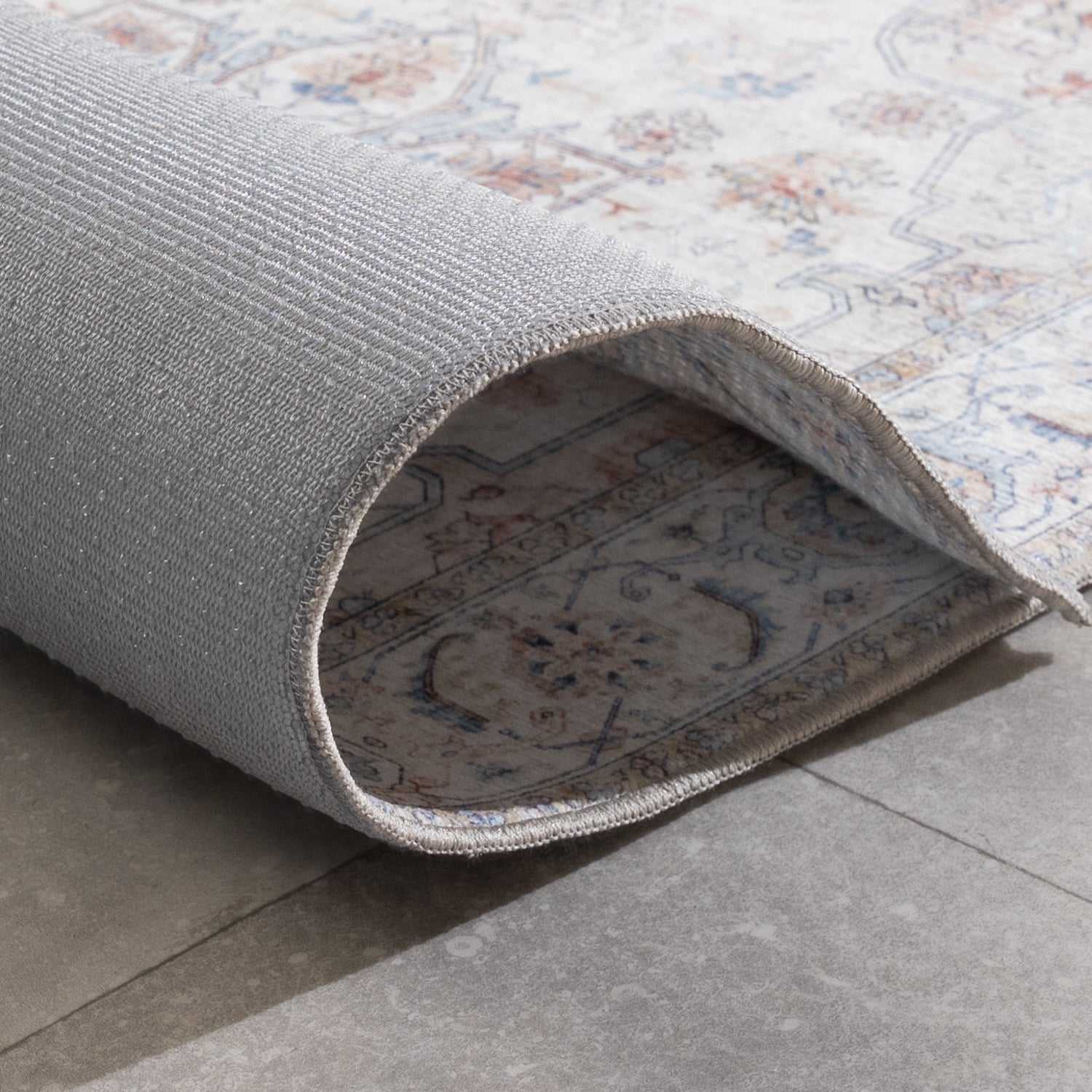 Washable Runner - Domingo Mandala White