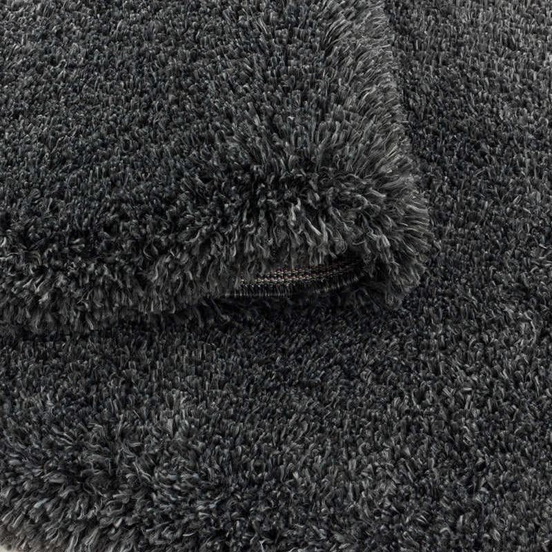Round high-pile floor rug - Fuzzy Dark Grey