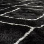 Berber floor rug - Furo Imran Black/Cream