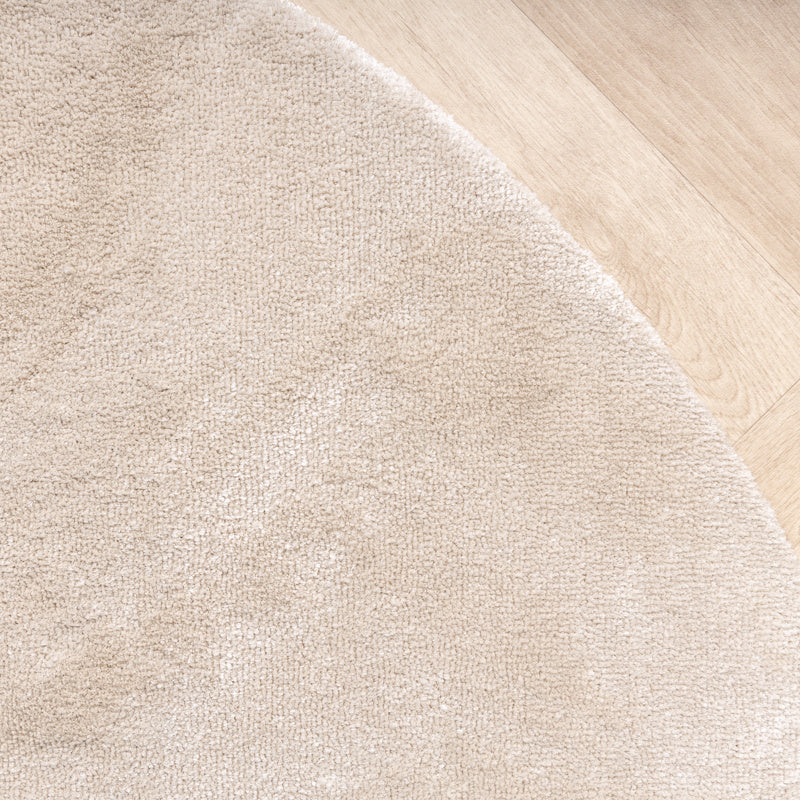 Round Washable Viscose Rug - Vive Cream