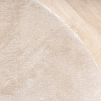Round Washable Viscose Rug - Vive Cream