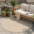 Round Jute Outdoor Rug - Nomad Melange Cream
