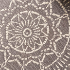 Round Modern Outdoor Rug - Porto Aztec Light Gray