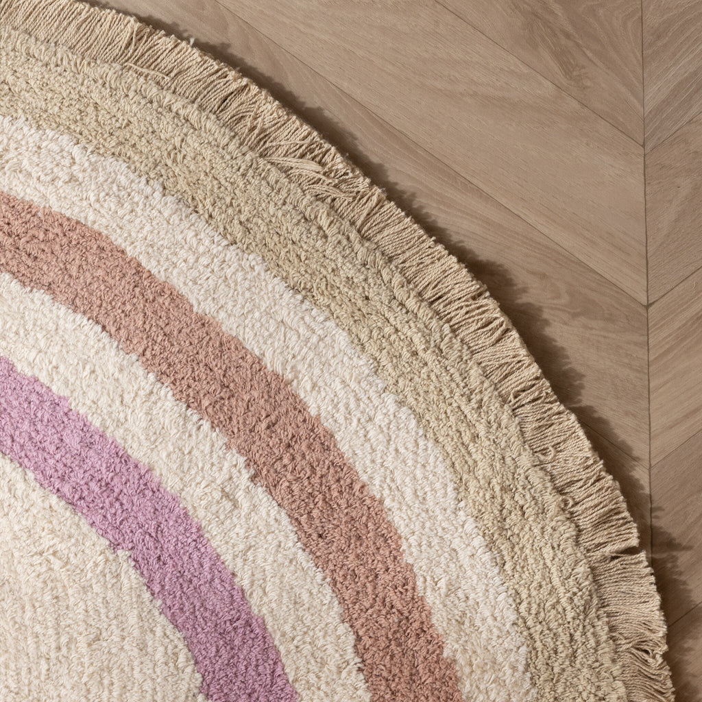Oval washable children's rug - Milo Pink