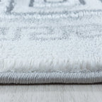 Modern Floor Rug - Marble Edge Grey/Silver