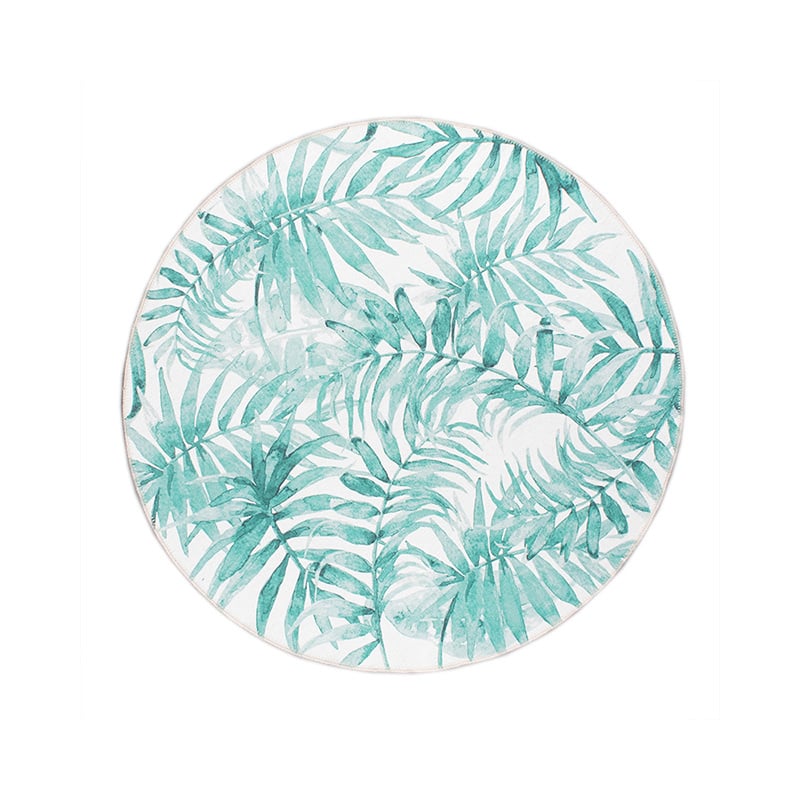 Round Rug - Palmier Leaves Green