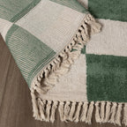 Checkerboard Rug - Blox Fringe Green