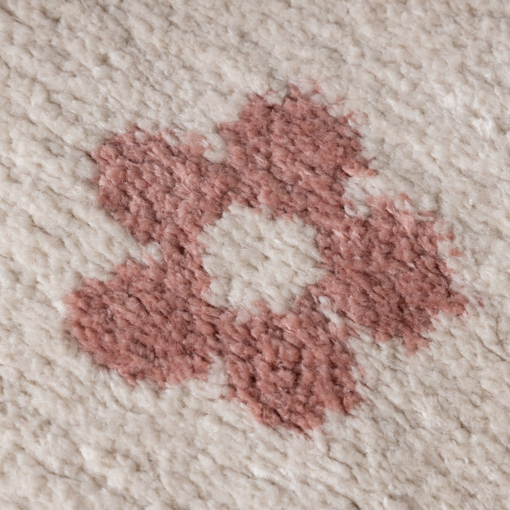 Round washable children's rug - Moos Flower Pink
