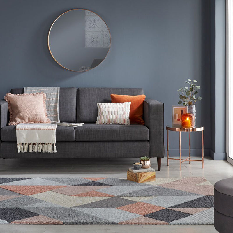 Geometric floor rug - Zeso Icon Terracotta