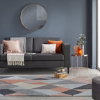 Geometric floor rug - Zeso Icon Terracotta