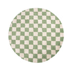Round Retro Rug - Gambit Green/White