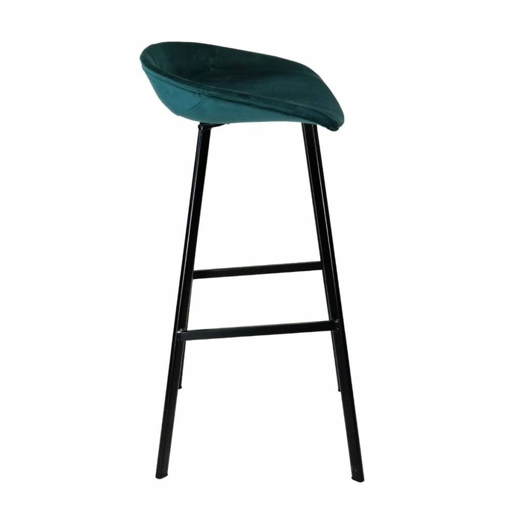 Velvet Bar Stool - Blue