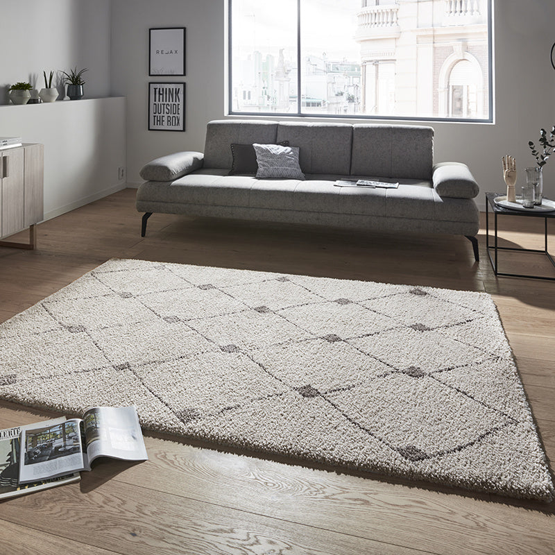 High-pile floor rug - Allure Create Gray