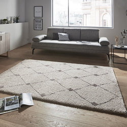 High-pile floor rug - Allure Create Gray