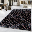 Modern floor rug - Marble Pattern Anthracite/Brown