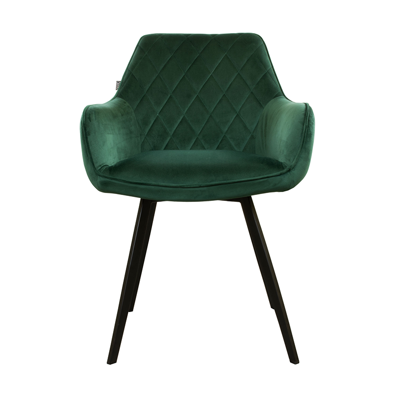 Velvet dining chair - Karl Dark green