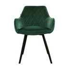 Velvet dining chair - Karl Dark green