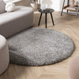 Round high-pile rug - Yves Grey