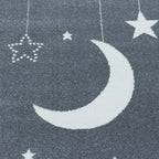 Round children's floor rug - Fleurtje Moon Blue