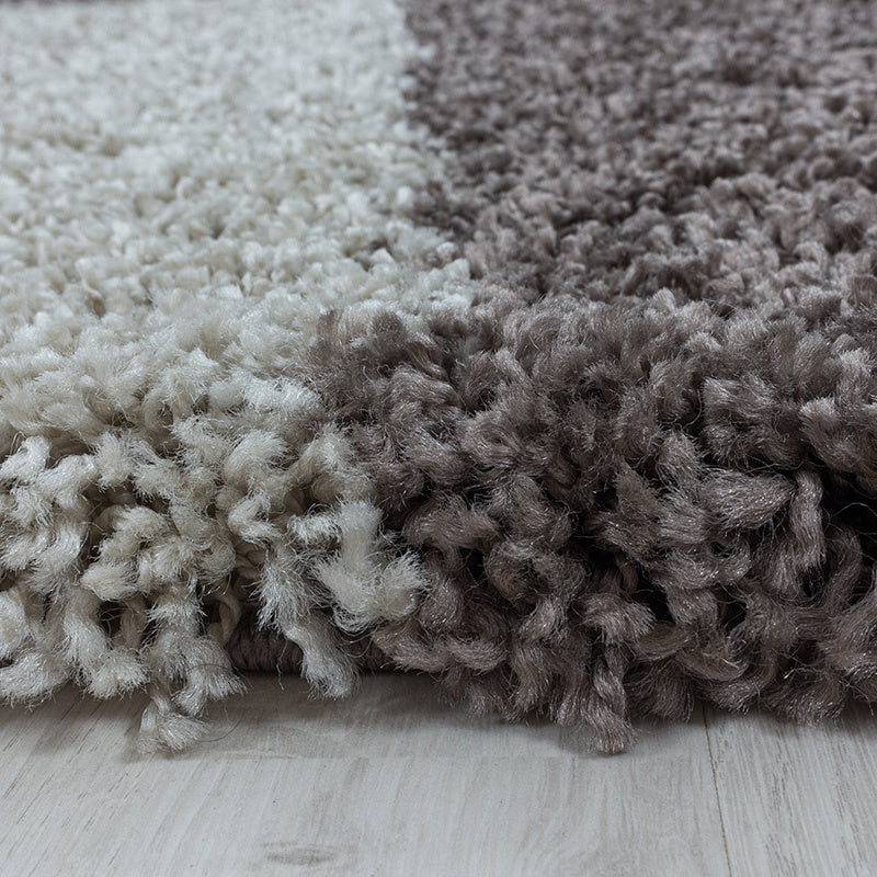 Round High-Pile Floor Rug - Tuggy Taupe