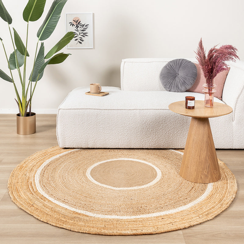 Round Jute Rug - Mirai Circle White/Natural