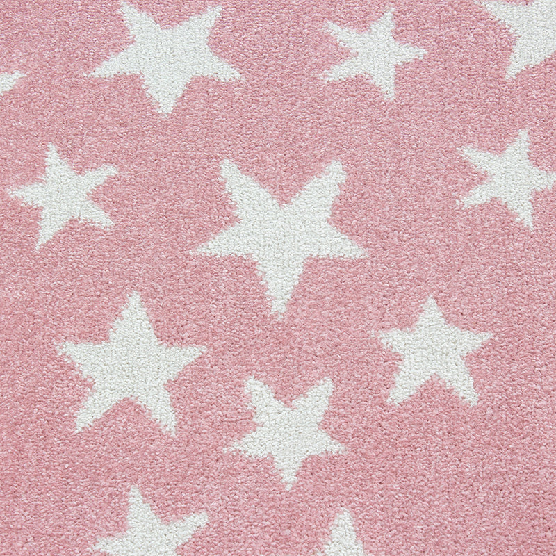 Round children's floor rug - Bambi Star Pink