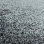 Round high-pile floor rug - Fuzzy Grey