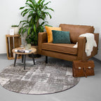Round Patchwork Rug - Dreams Grey