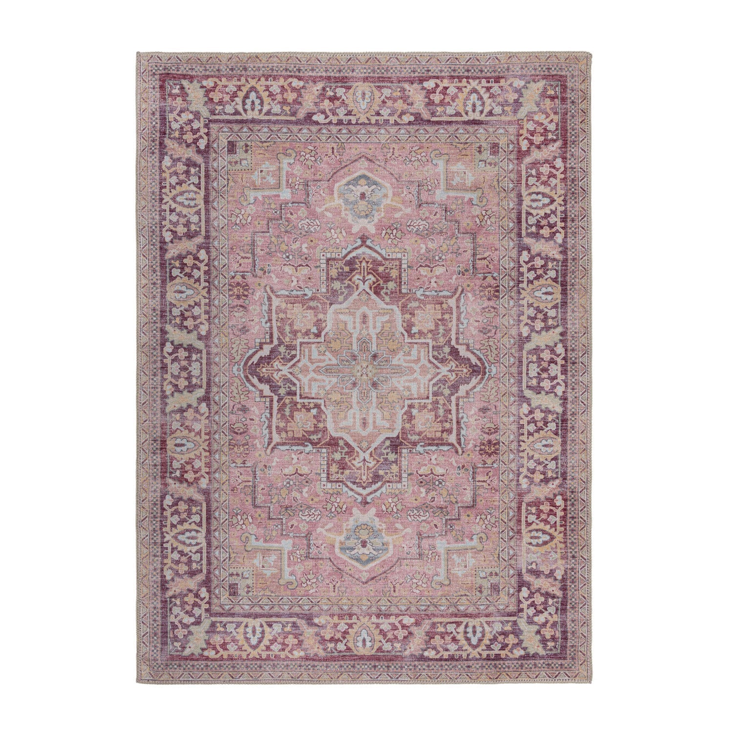 Washable floor rug - Reido Traditional Pink