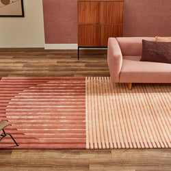 Modern wool floor rug - Fano Red