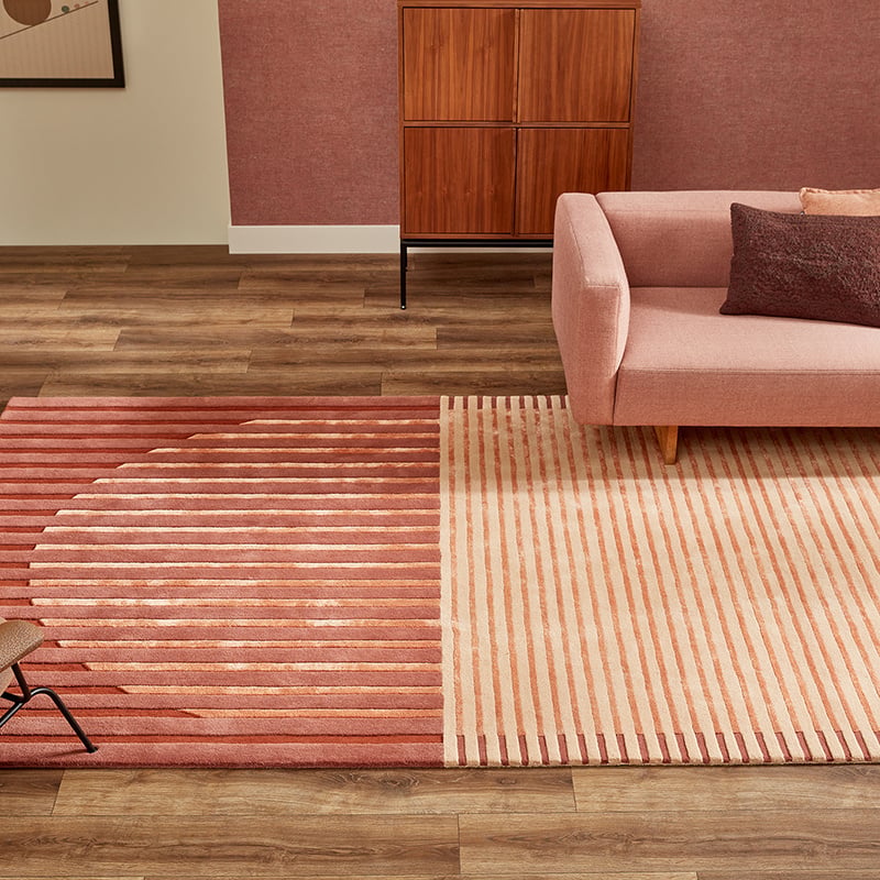 Modern wool floor rug - Fano Red